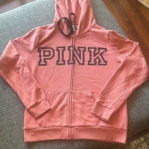 PINK Victoria’s Secret Zip-Up Hoodie Peach Color Size M